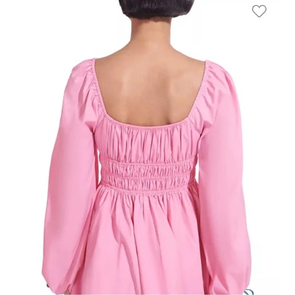 STAUD Pink Long-Balloon Sleeve Dress - Picture 5 of 13